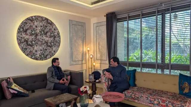 Tushar Kumar with Shri Syed Shahnawaz Hussain at home